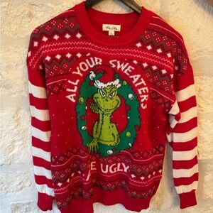 Red Grinch Christmas Sweater-Large